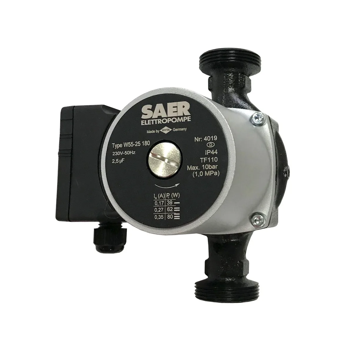 Насос циркуляційнний W55-25 180 мм + гайки, SAER