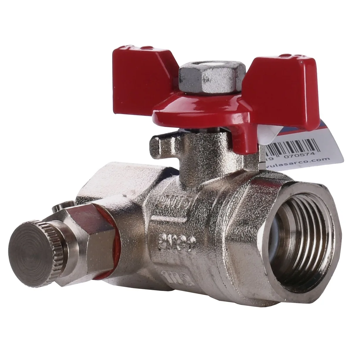Кран кульовий повнопрохідний VA30 1/2″ 152203 (752203) з краном Маевського, ARCO