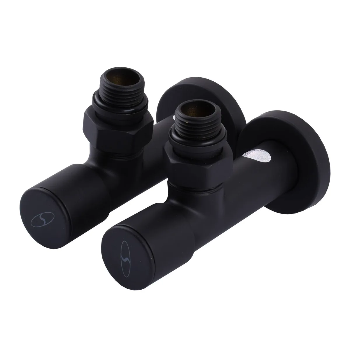 Набір Кран вентильний кутовий з американкою LUX 1/2″ 7777 (2 шт.) BLACK (1 уп), SOLOMON