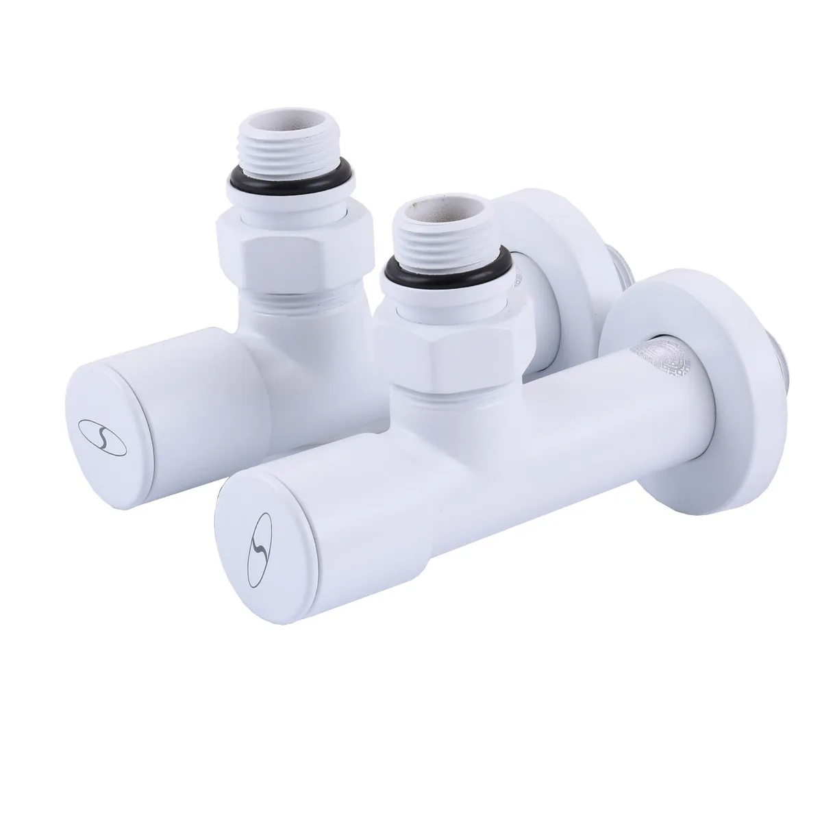 !Набір Кран вентильний кутовий з американкою LUX 1/2″ WHITE 7777 (1 уп.), SOLOMON