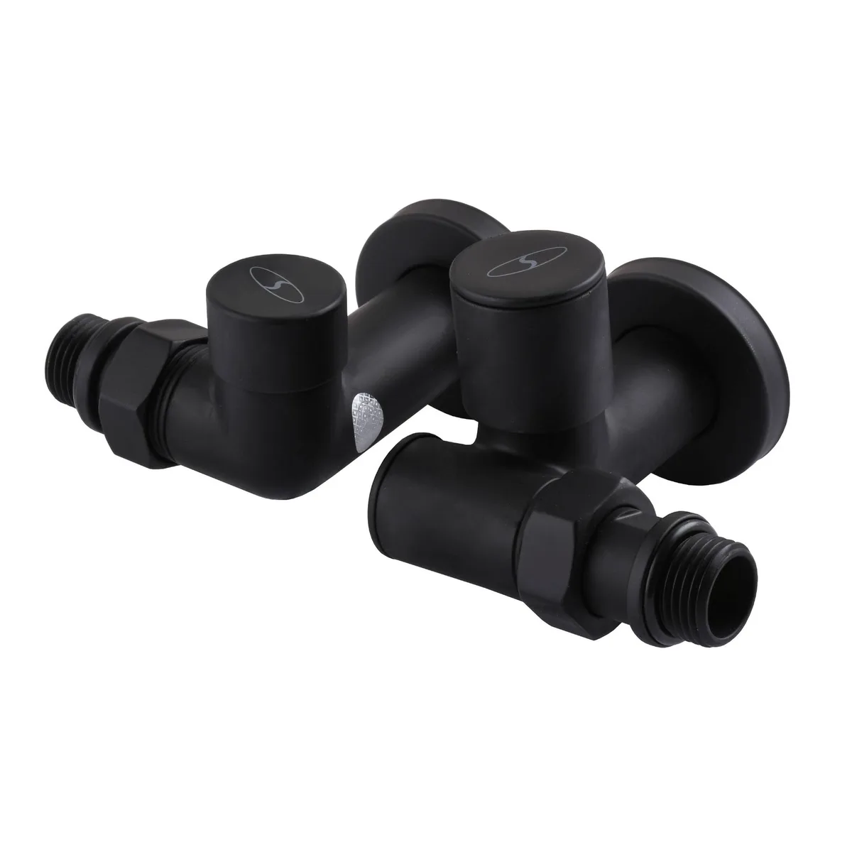 Набір Кран вентильний кутовий з американкою LUX 1/2″ 7777 TEN (2 шт.) BLACK (1 уп), SOLOMON