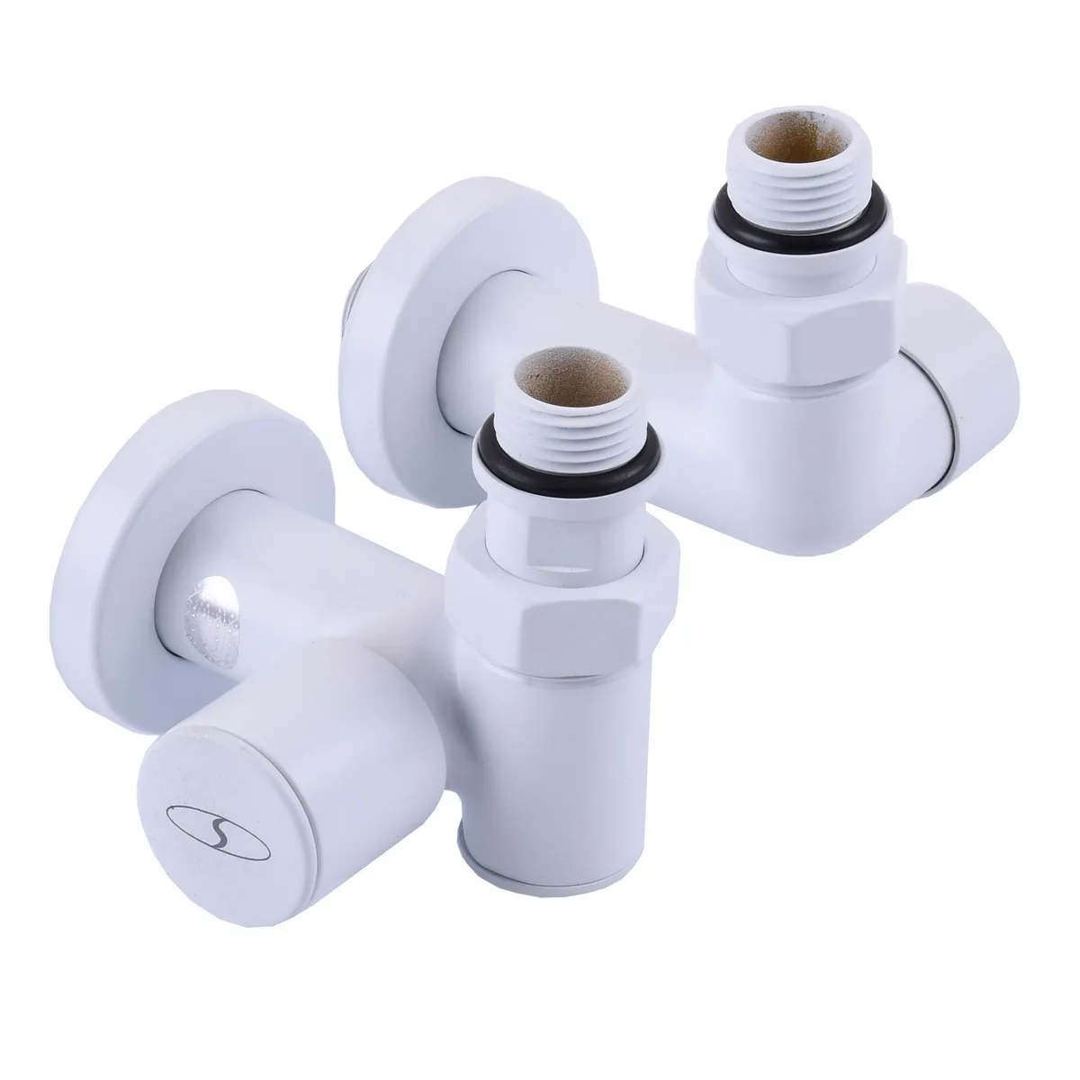 !Набір Кран вентильний кутовий з американкою LUX 1/2″ WHITE 7777_TEN (1 уп.), SOLOMON