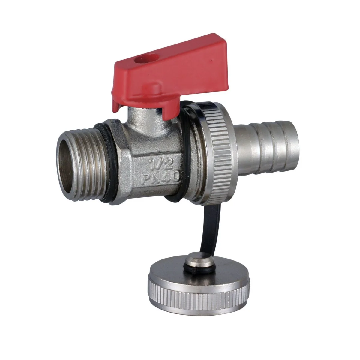 Кран кульовий наповнення/зливу 1/2″ NV-0831R червоний/синій, SOLOMON