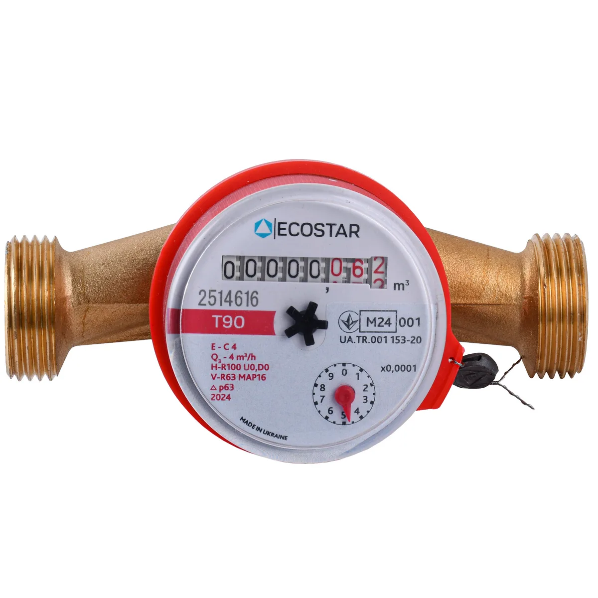 Лічильник гарячої води DN20 3/4″ без штуцера L130 E-C 4,0 без КМЧ, ECOSTAR