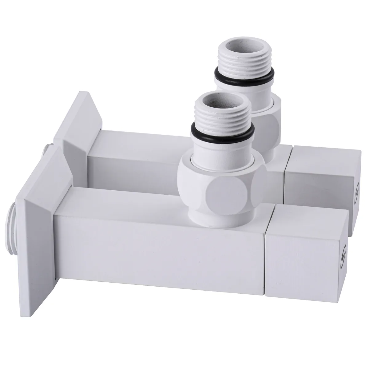 Набір Кран напівобертовий кутовий з американкою LUX 1/2″ CUBE WHITE 8888 (1 уп), SOLOMON