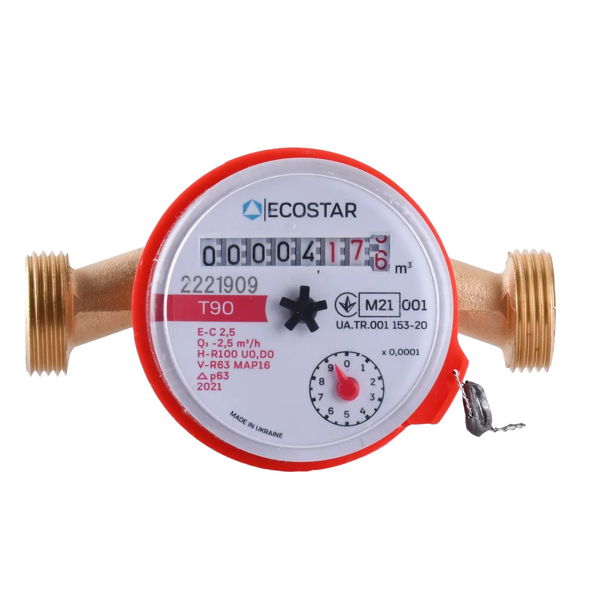 Лічильник гарячої води DN15 1/2″ без штуцера L110 E-C 2,5, ECOSTAR