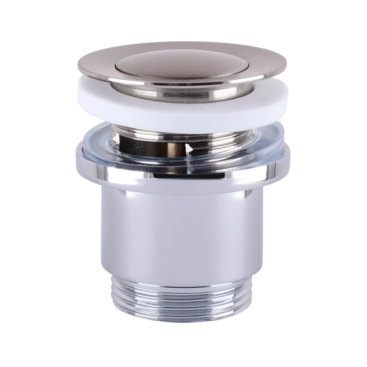Донний клапан HG-041S-S- BR (Click-clack) Стального кольору, Globus Lux