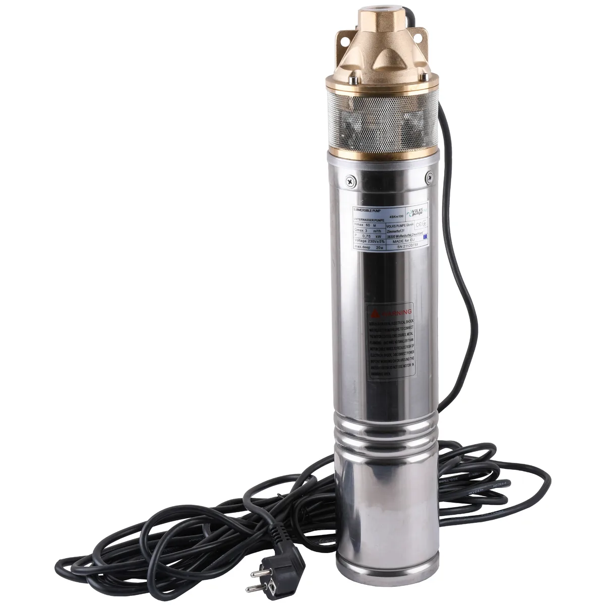 Насос свердловинний вихровий pumpe PM 4SKm100 0.75кВт + кабель 10 м, VOLKS