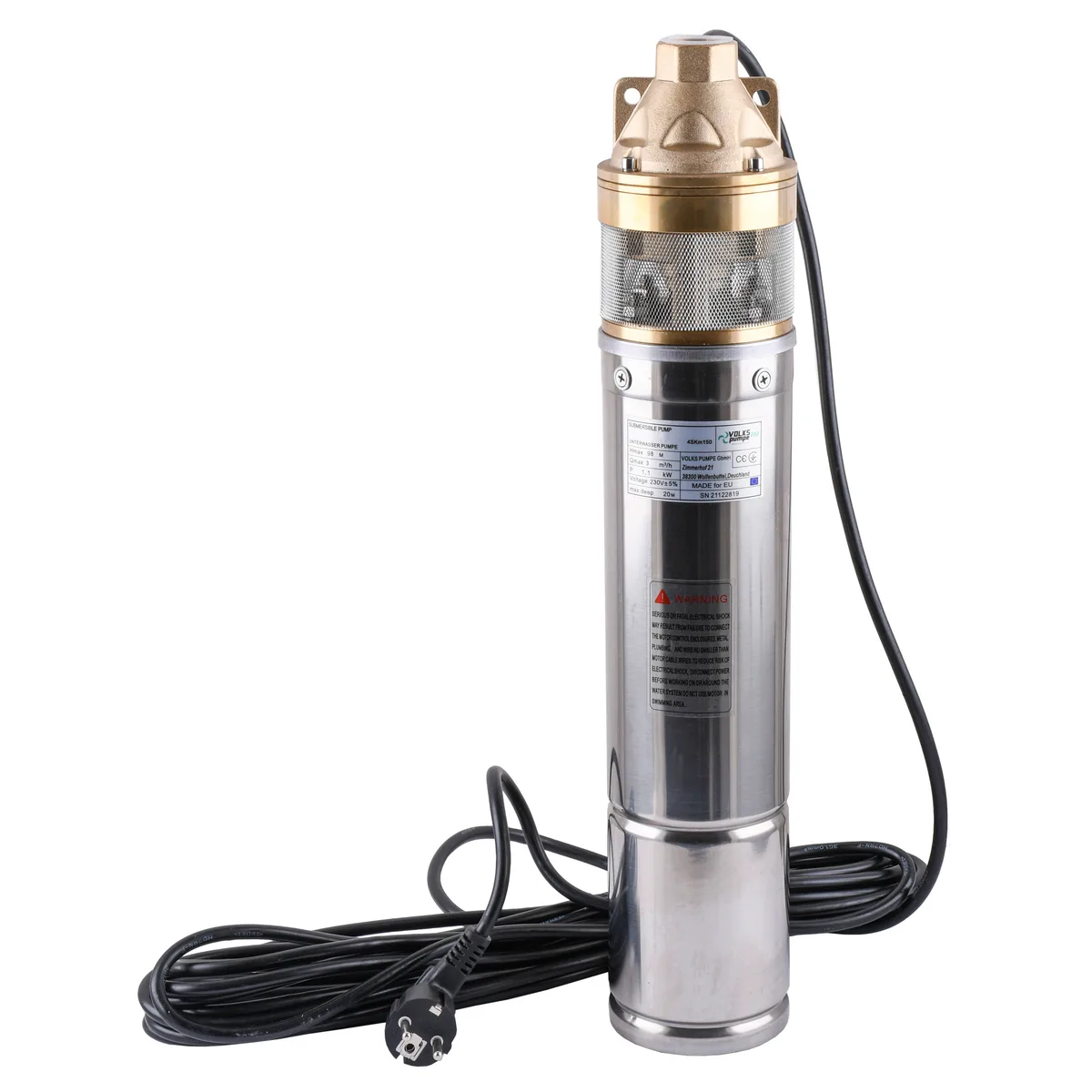 Насос свердловинний вихровий pumpe PM 4SKm150 1.1кВт + кабель 10 м, VOLKS