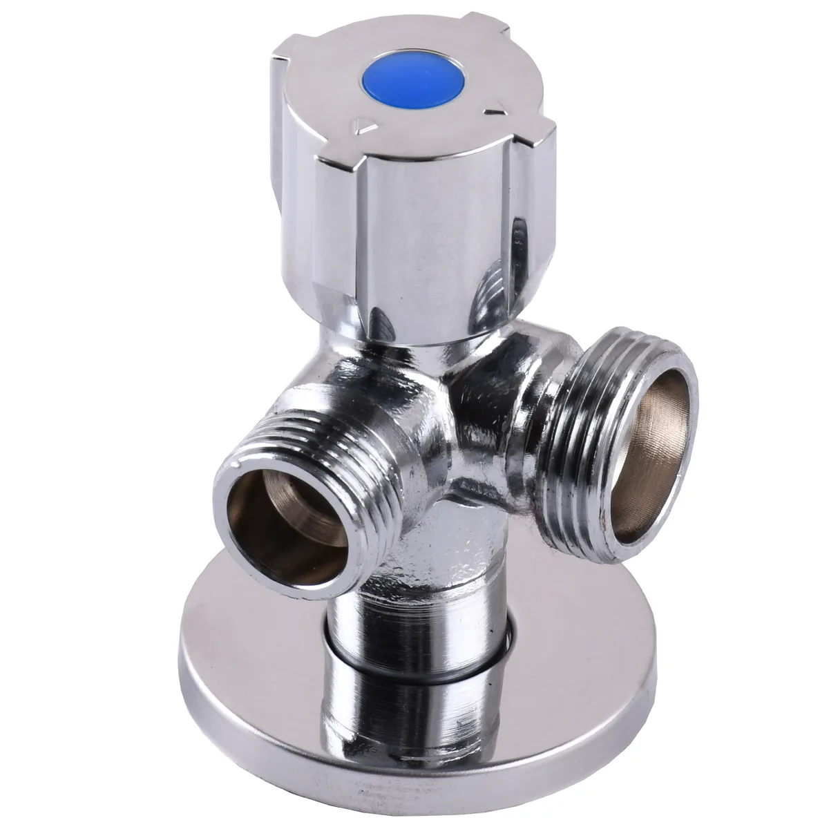 Кран кульовий кутовий подвійний 1/2″х 1/2″х3/4″ DOUBLE (SL1599), SELBA
