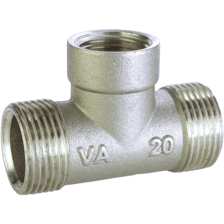 Трійник редукційний 3/4″х1/2″х3/4″ЗВЗ нікельований A0224А(нк)