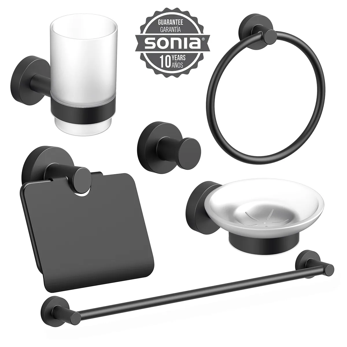Набір аксесуарів для ванної ASTRAL KIT BLACK ( 6 предметів) 185214, SONIA