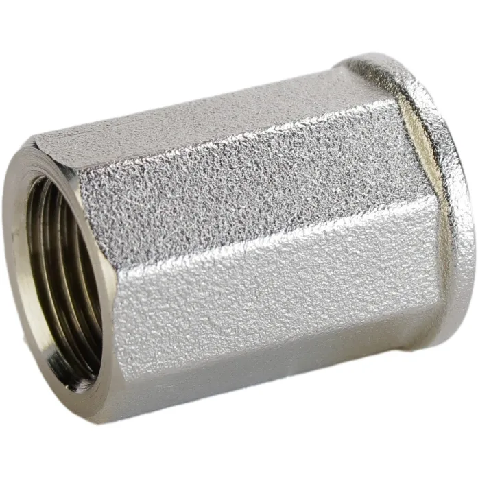 Муфта 1/2″ВВ нікельована восьмигранна А0351А(нк)
