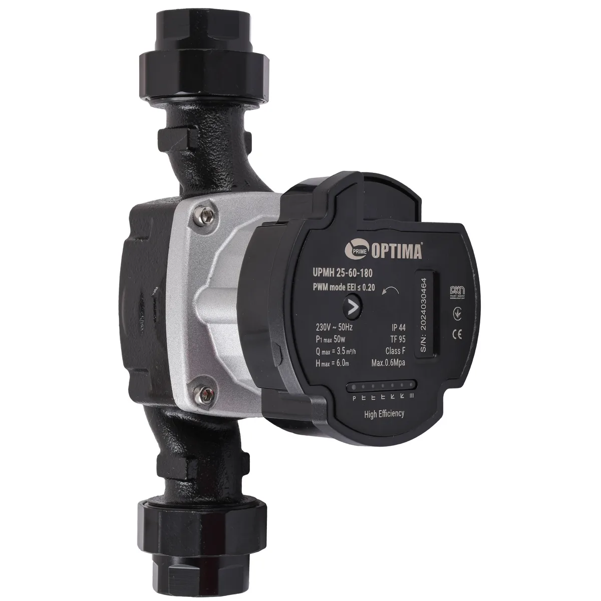 Насос циркуляційний енергоощадний PRIME UPMH 25-60AUTO 180 мм + гайки, Optima
