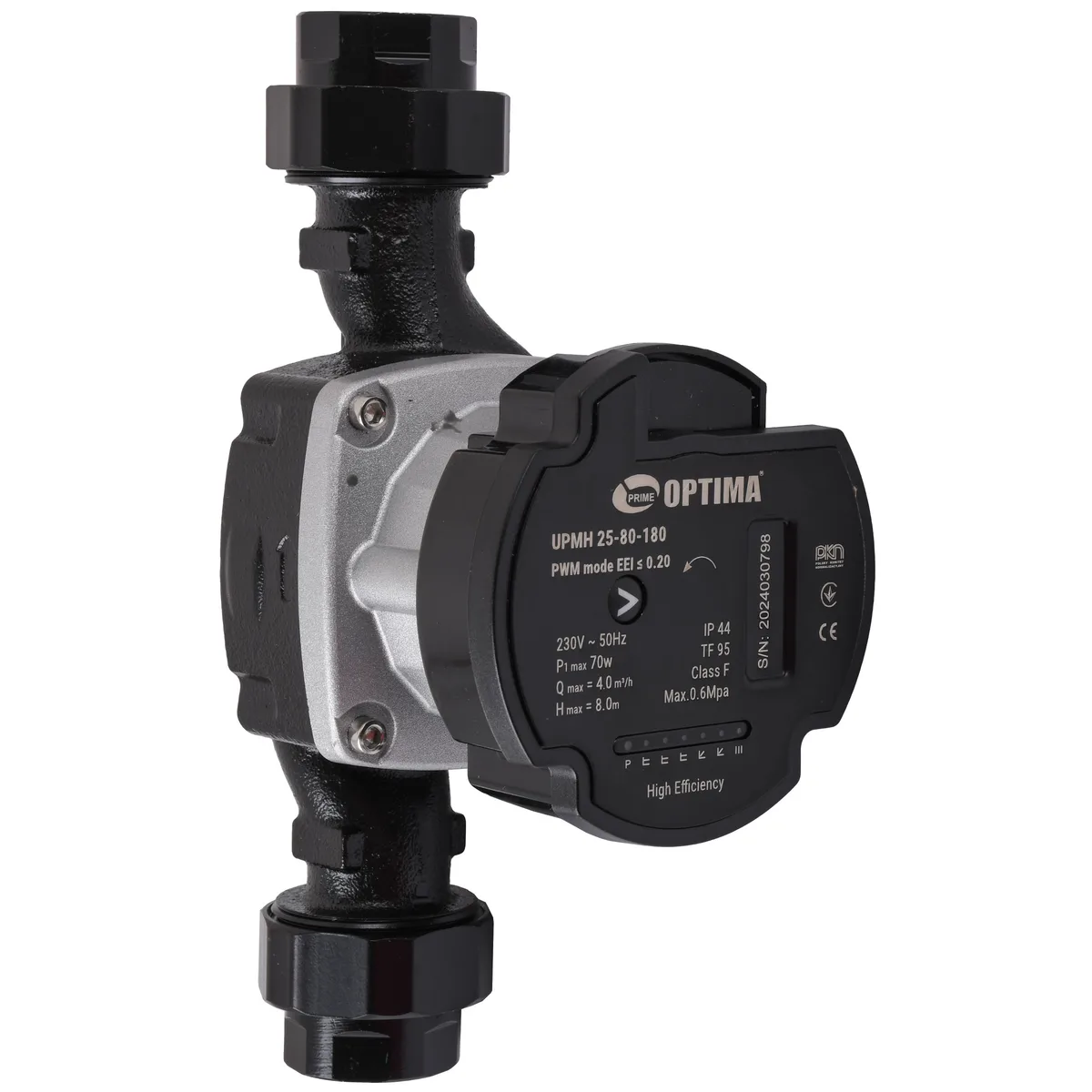 Насос циркуляційний енергоощадний PRIME UPMH 25-80AUTO 180 мм + гайки, Optima