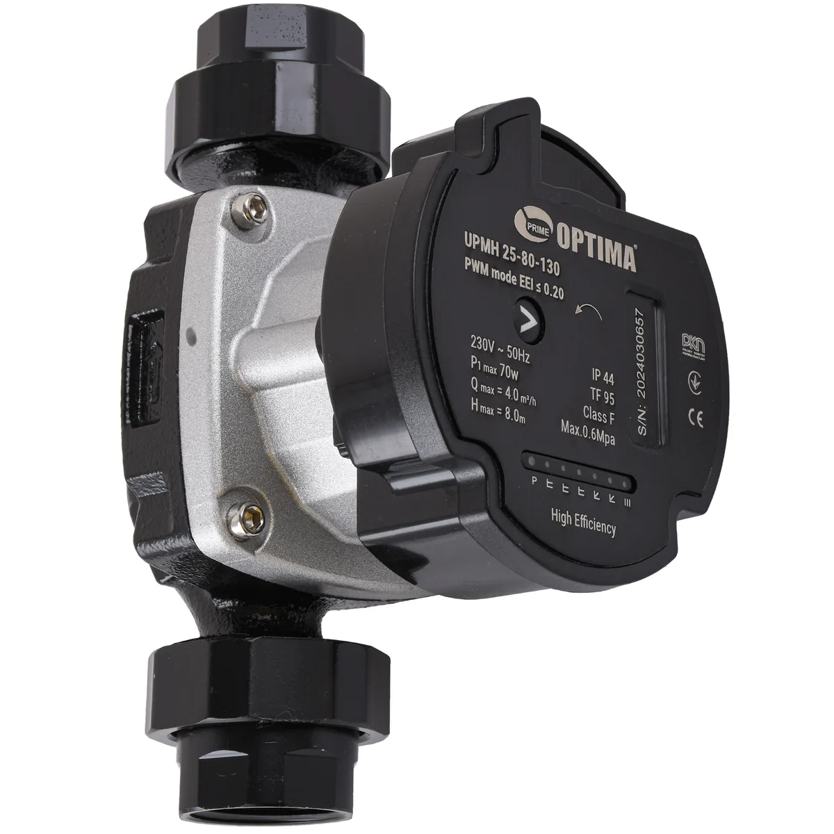 Насос циркуляційний енергоощадний PRIME UPMH 25-80AUTO 130 мм + гайки, Optima