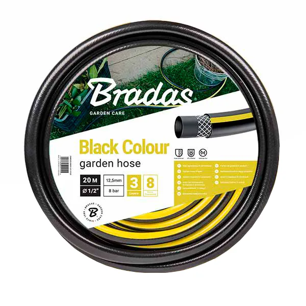 Шланг для поливу BLACK COLOUR 1/2″ 20 м, Польща чорний WBC1/220, Bradas