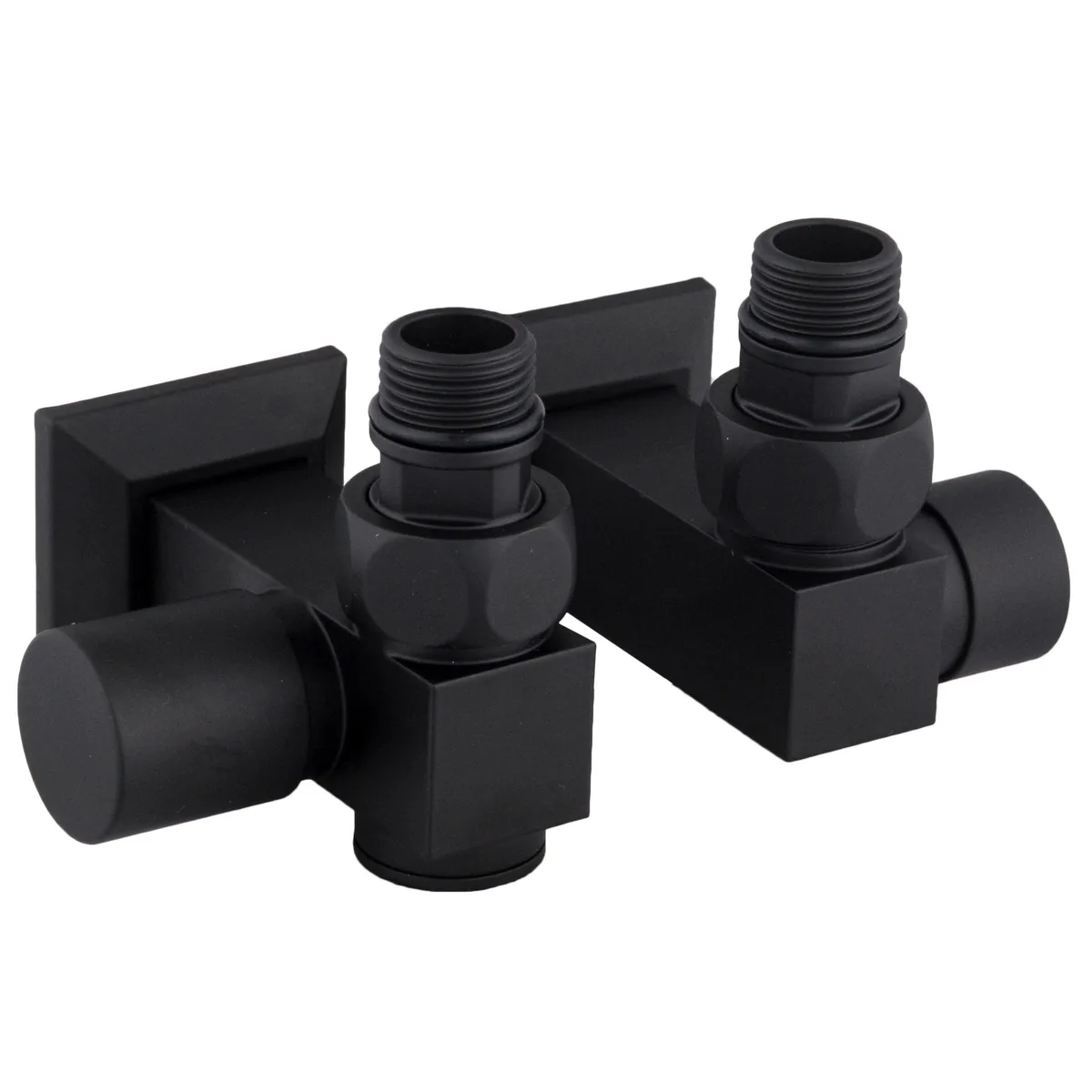 Набір Кран вентильний кутовий з американкою LUX 1/2″CUBE BLACK 8888_ТЕН (1 уп), SOLOMON