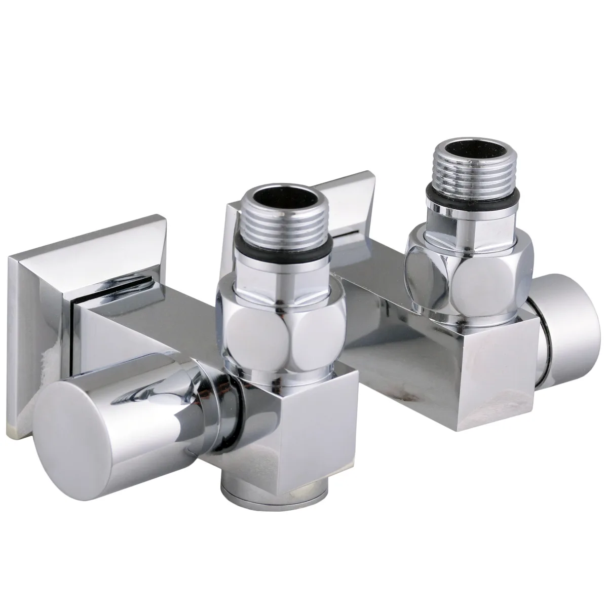 Набір Кран вентильний кутовий з американкою LUX 1/2″CUBE CHROM 8888_ТЕН (1 уп.), SOLOMON