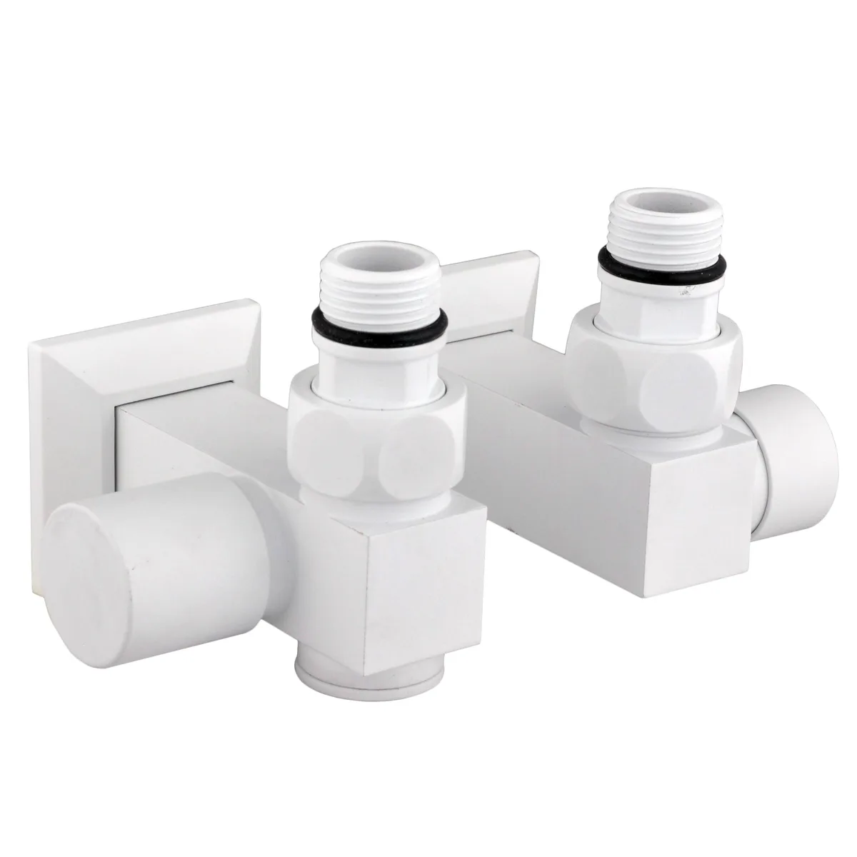 Набір Кран вентильний кутовий з американкою LUX 1/2″CUBE WHITE 8888_ТЕН (1 уп), SOLOMON