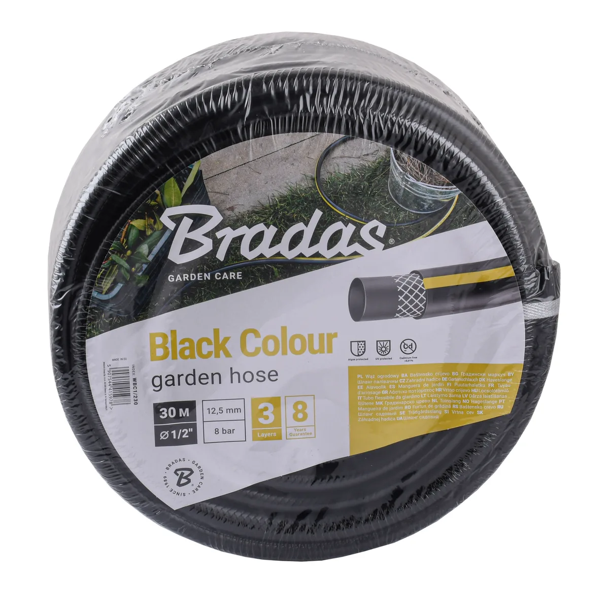 Шланг для поливу BLACK COLOUR 1/2″ 30 м, Польща чорний WBC1/230, Bradas