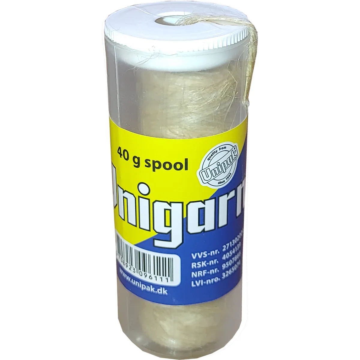 Пакля, льон сантехнічний Unigarn 40g (катушка в тубусі), UNIPAK