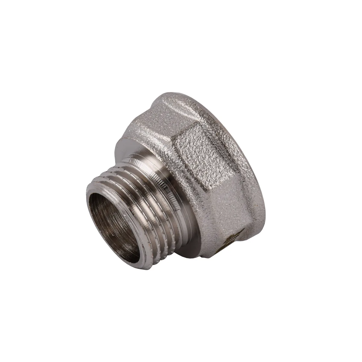 Перехідник редукційний 3/4″х1/2″ВЗ нікельований восьмигранний NK433O OPTIMUM