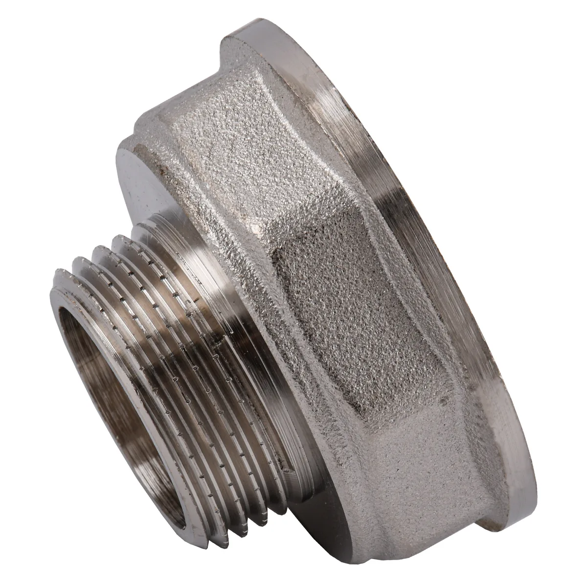 Перехідник редукційний 1 1/2″х1″ВЗ нікельований восьмигранний NK753O OPTIMUM