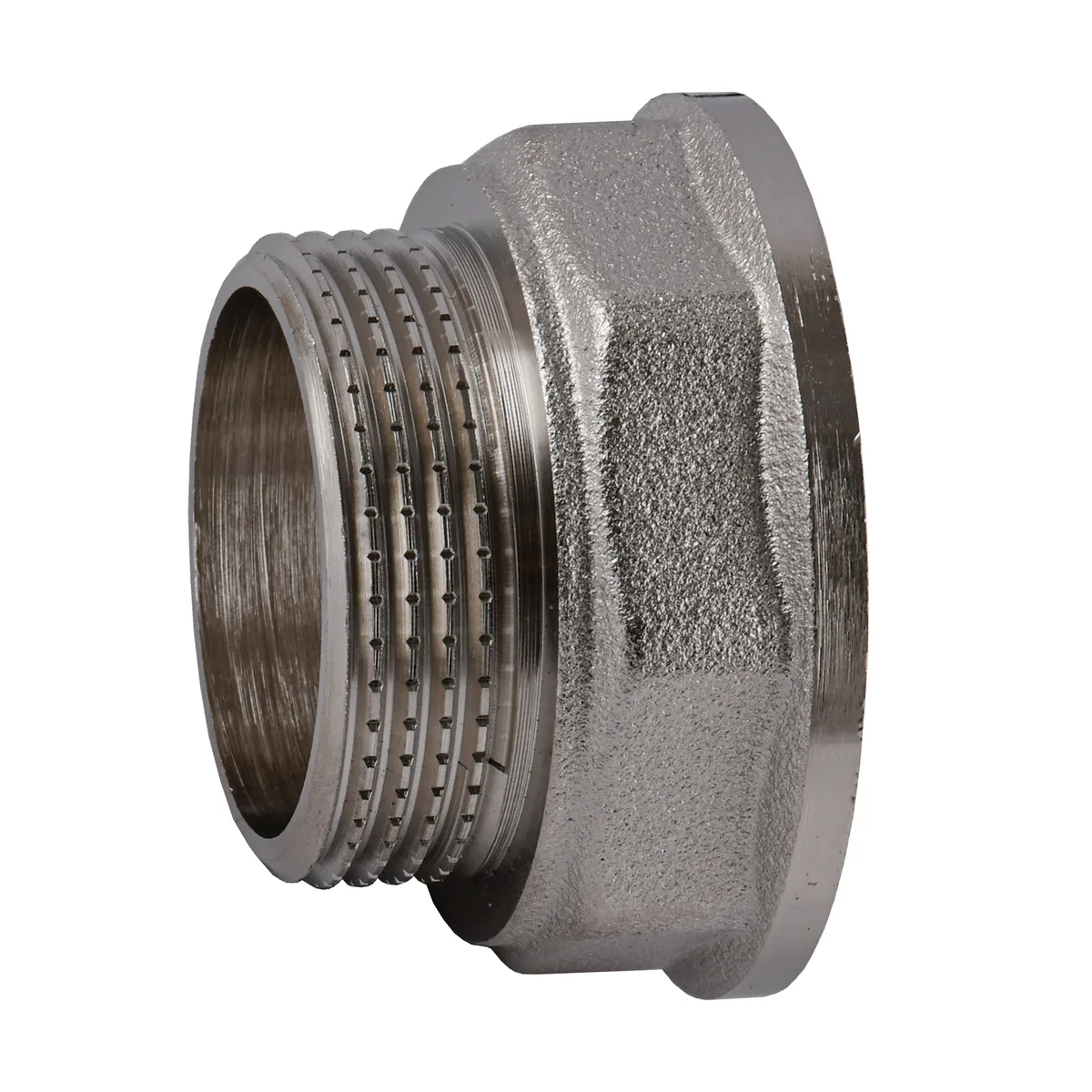 Перехідник редукційний 1 1/2″х1 1/4″ВЗ нікельований восьмигранний NK763O OPTIMUM