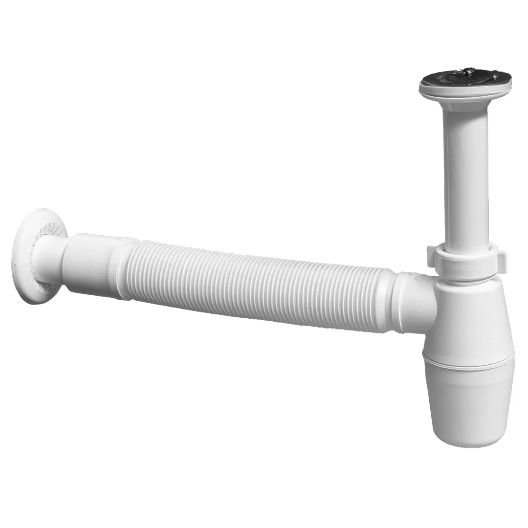 Сифон AF до умивальника з пробкою 5/4 зі спаяною гофрою d40/50 з розеткою, Aqua Factory Сифони
