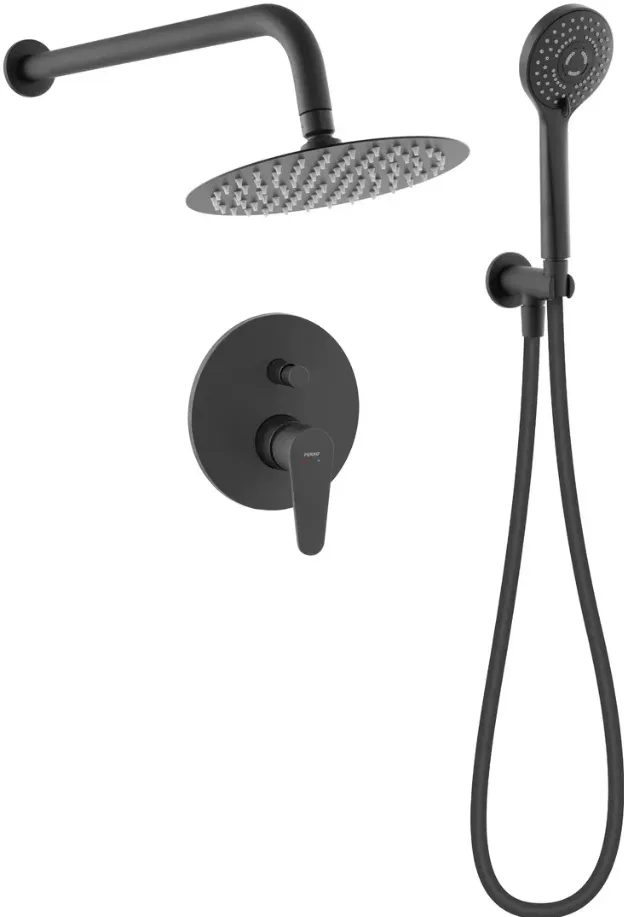 Гарнітур душовий Algeo Black, Чорний, Ferro