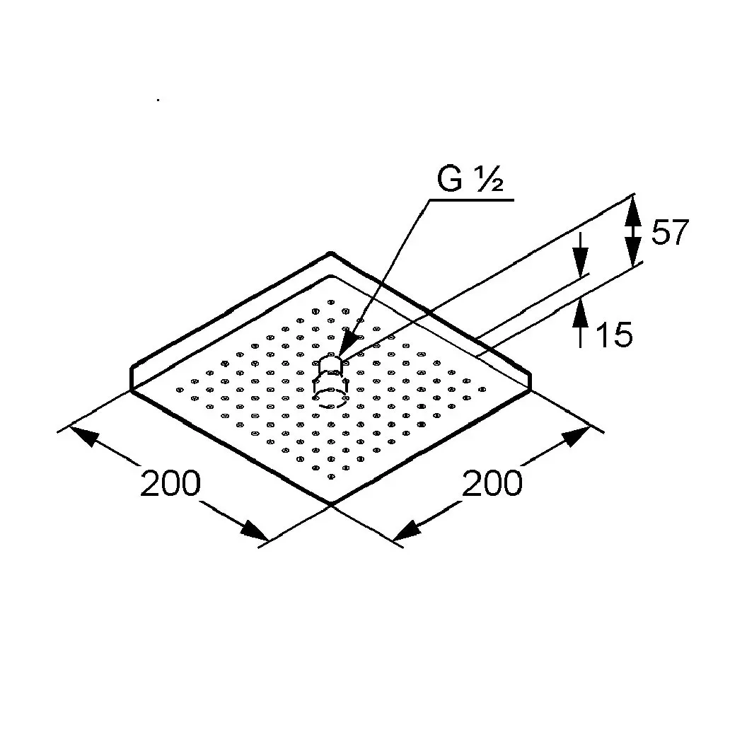 Душ верхній A-QA, 200×200 мм 00000011248, Kludi