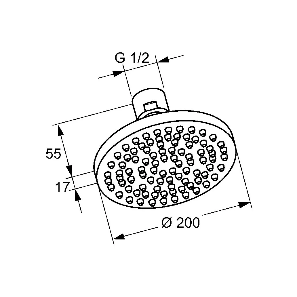 Душ верхній A-QA, 200 мм 00000011251, Kludi