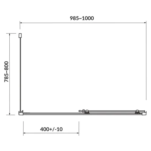 Душова кабіна Basic з розсувними дверми прозоре скло, 100×80×185, Cersanit