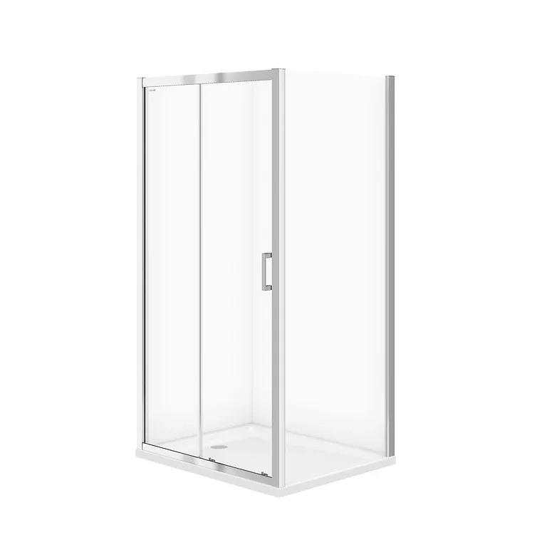 Душова кабіна Basic з розсувними дверми прозоре скло, 100×80×185, Cersanit