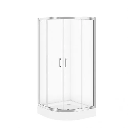 Душова кабіна напівкругла Basic прозоре скло, 90×90×185, Cersanit
