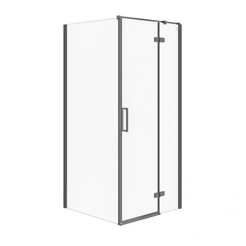 Кабіна душова Jota R з розпашними дверми прозоре скло, 90×90×195, Чорна, Cersanit