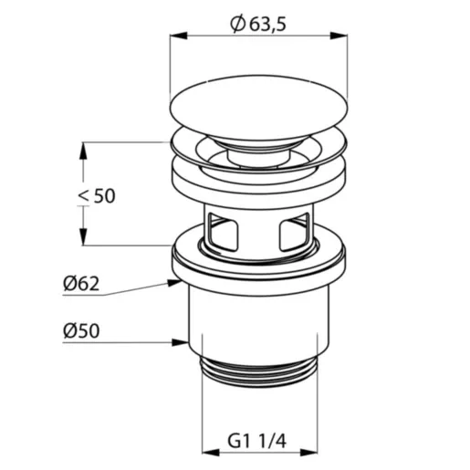 Вентиль зливний що замикається push-open, Kludi