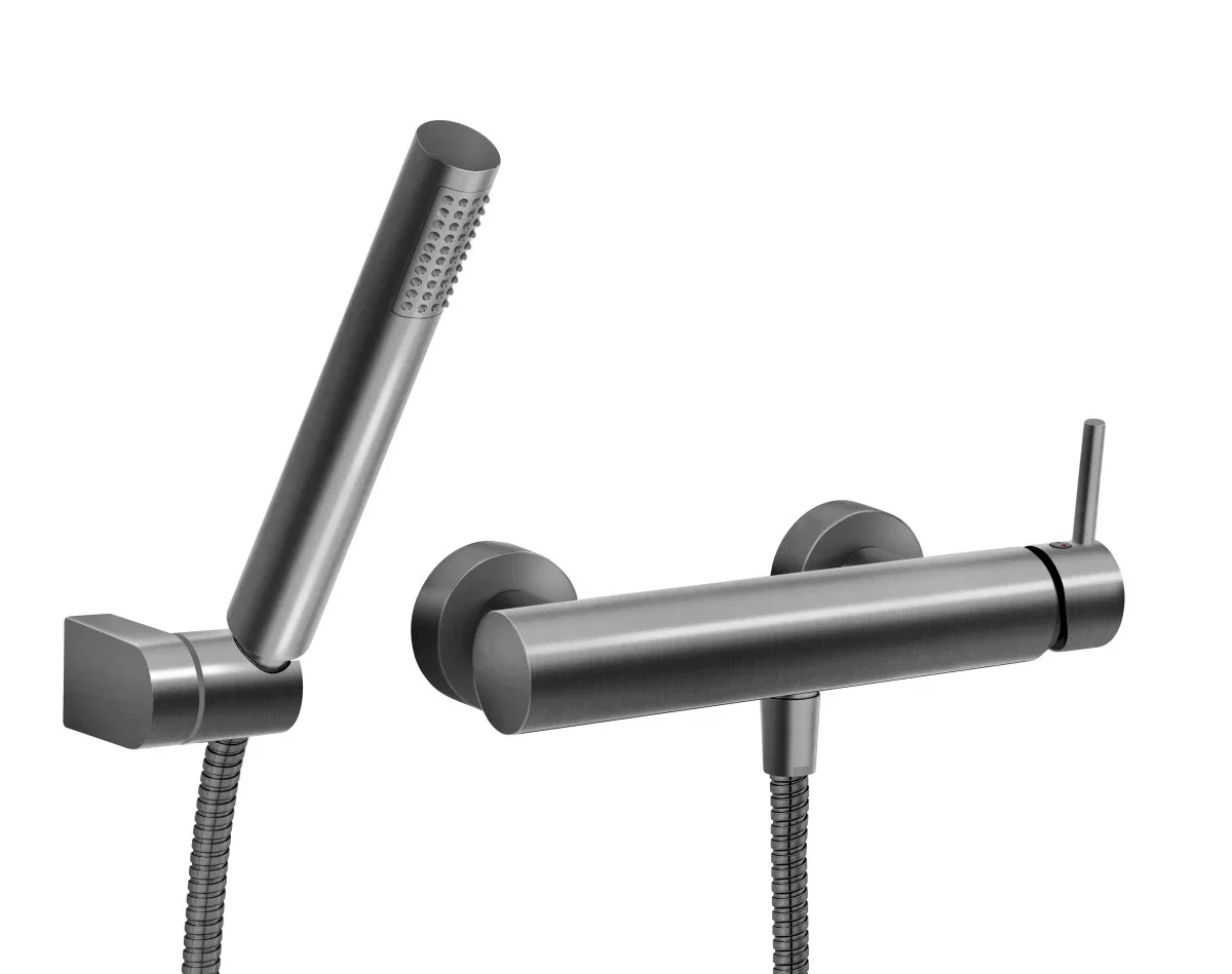 Змішувач для душу з душовим комплектом gun metal Ciriculus, Ferro