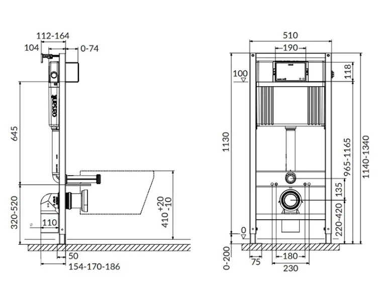 Інсталяційна система Aqua 52 Pneu S QF Box, Cersanit