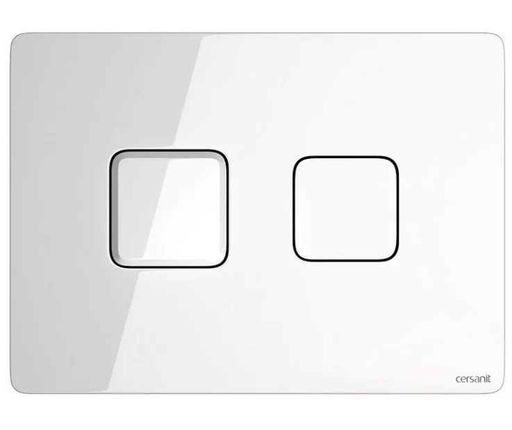 Кнопка змиву пневматична AQUA/SYSTEM Accento Square Glass White UA, Cersanit