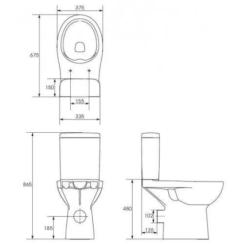 Компакт 593 Etiuda NEW Clean ON 011 3/6 без сидіння, Cersanit