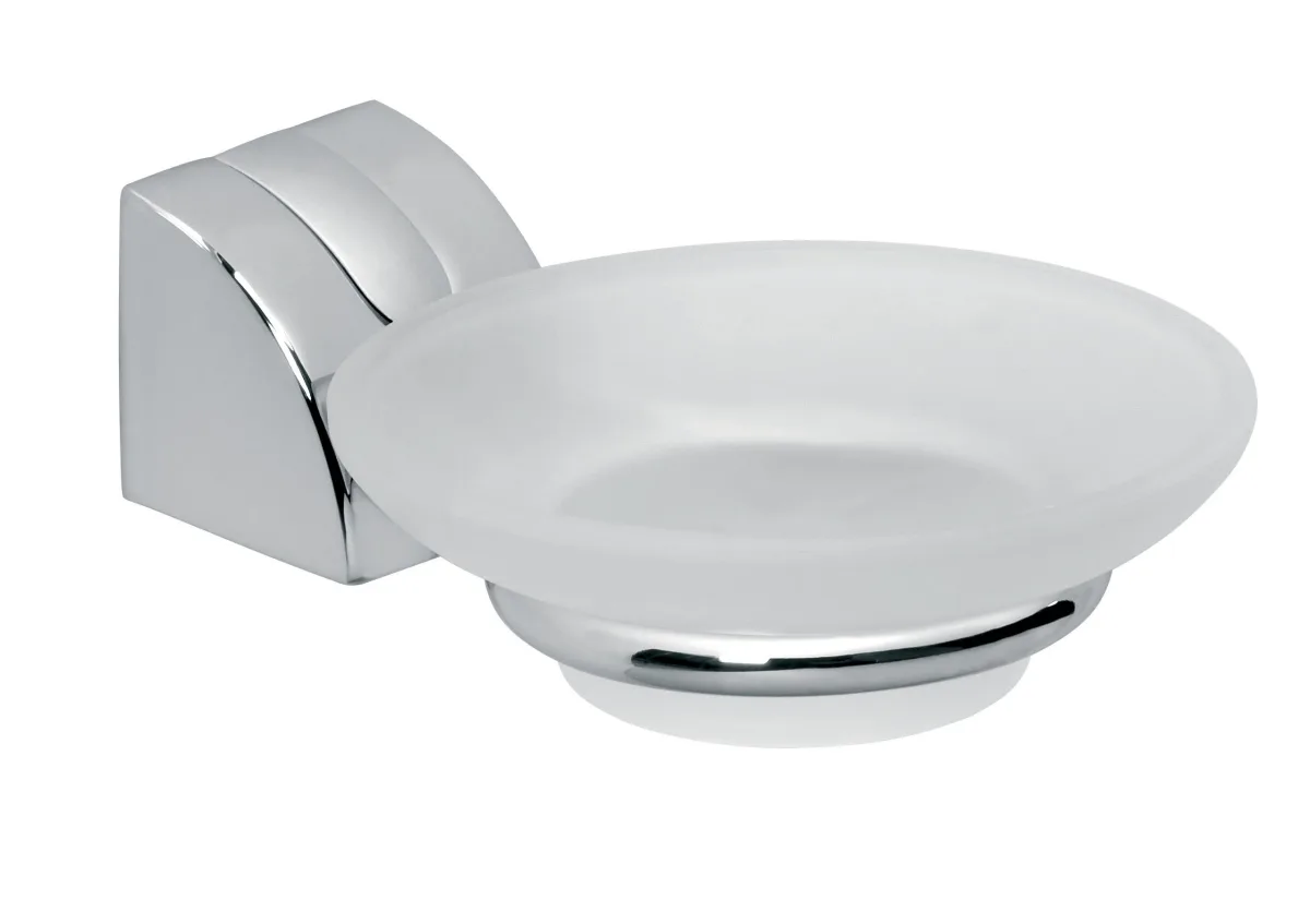 Мильниця Cascata скляна матова тримач, Хром, Ferro