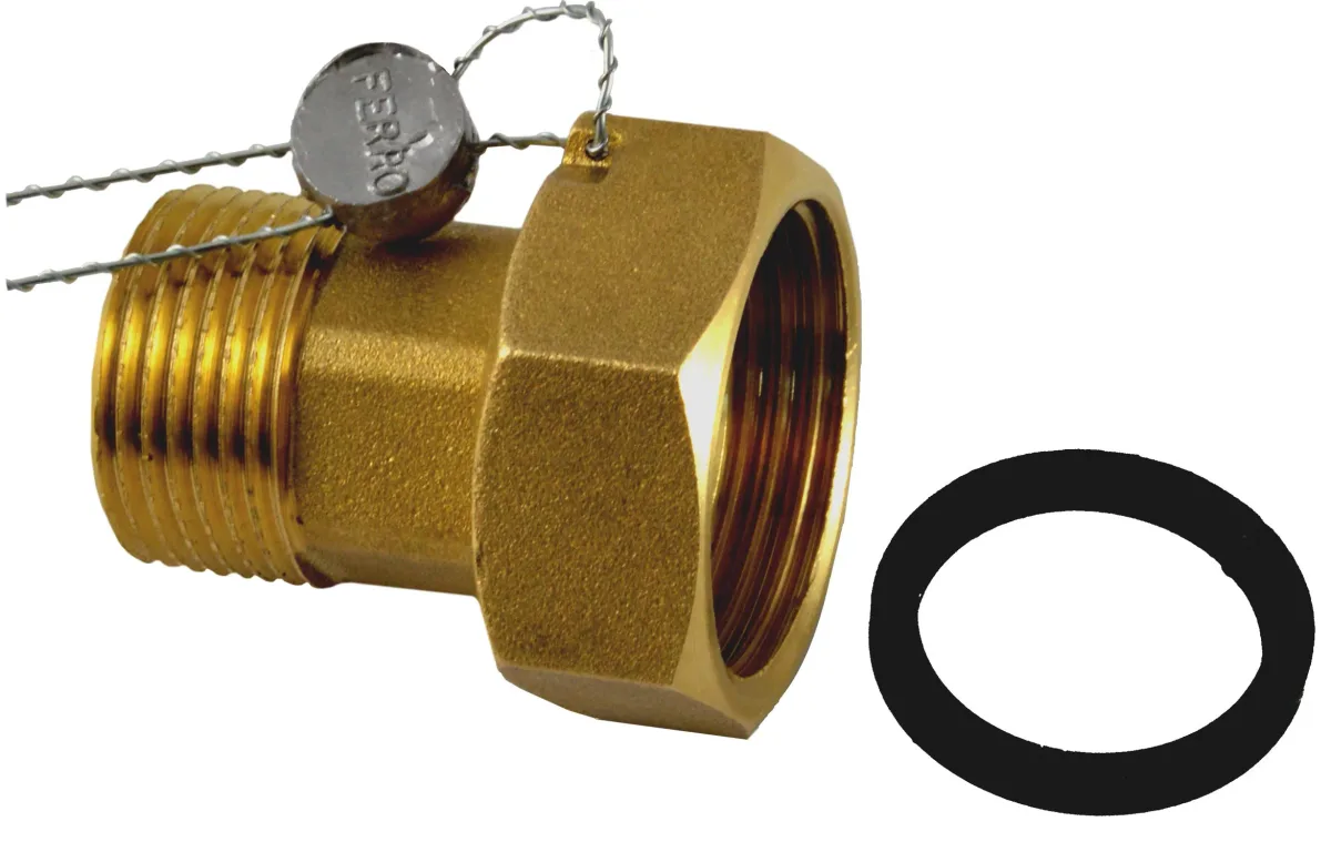Напівмуфта латунна для водоміра 1/2", 2 шт, Ferro