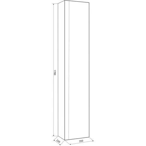Пенал EOS R/L, 1700×350×222, Білий мат, Norway