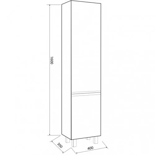 Пенал Terra 1600 R з корзиною, 1600×400×300, Білий, Norway