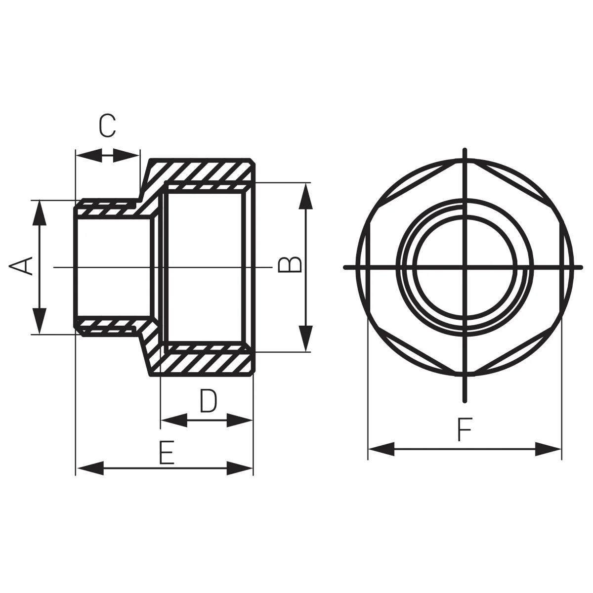 Редукція різьбова M 3/4" H 1"