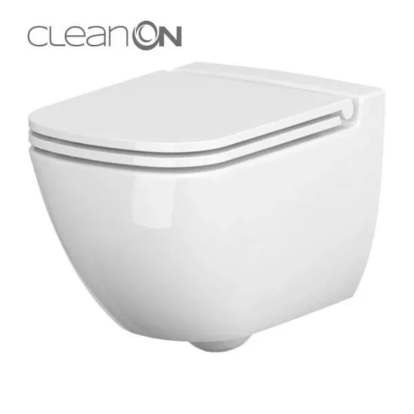 Сет 741 унітаз підвісний Caspia NEW Clean ON з сидінням слім дюропласт мікроліфт, Cersanit