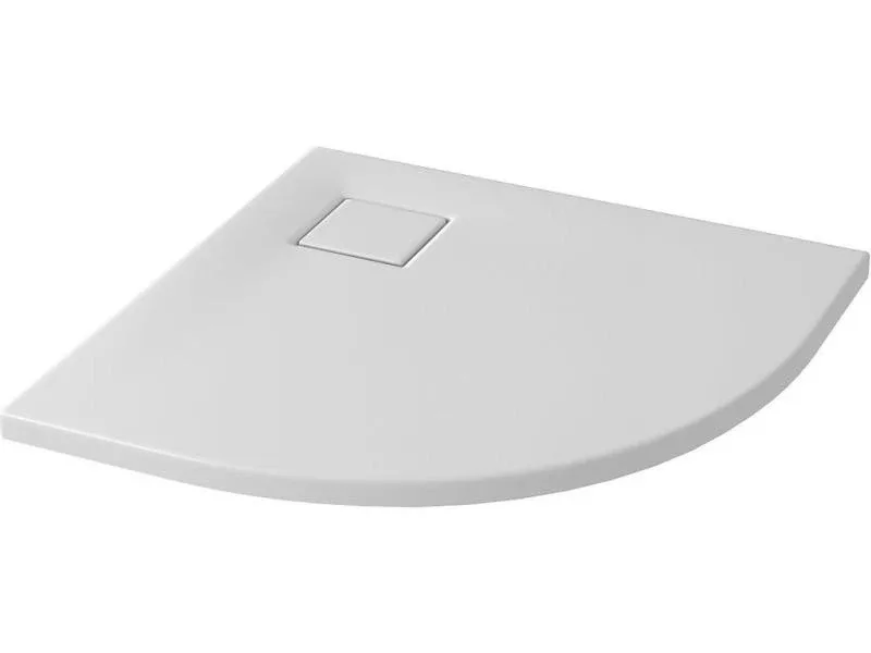 СЕТ B448 душовий піддон напівкруглий TAKO SLIM 80×4 білий матовий + сифон