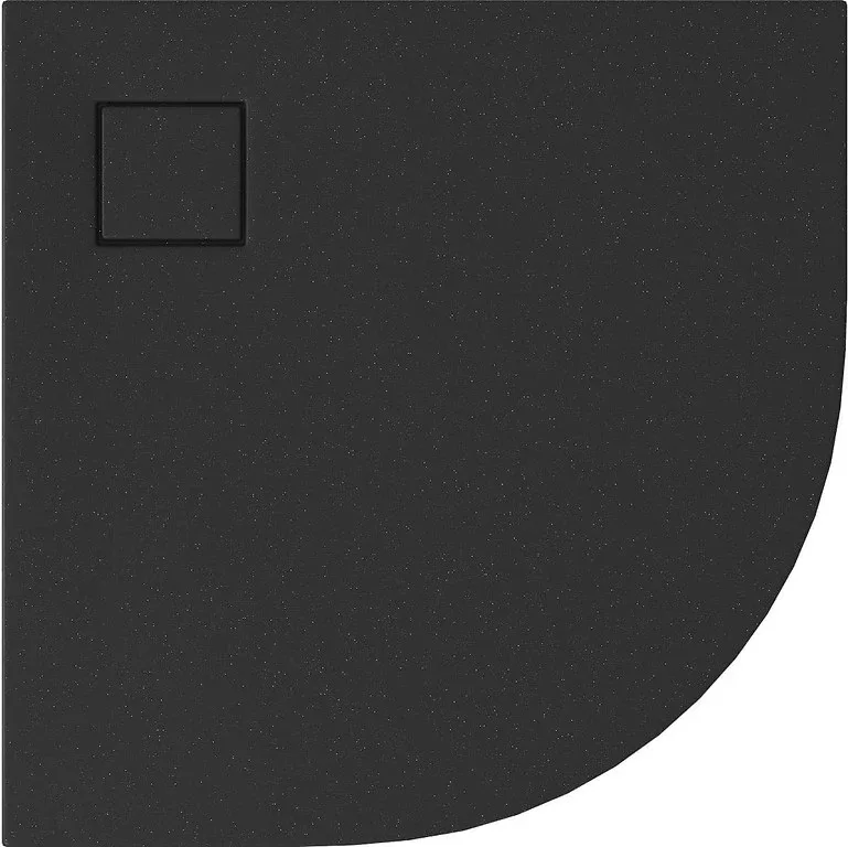 Сет B457 душовий піддон напівкруглий Tako Slim сифон, 90×4, Чорний матовий, Cersanit